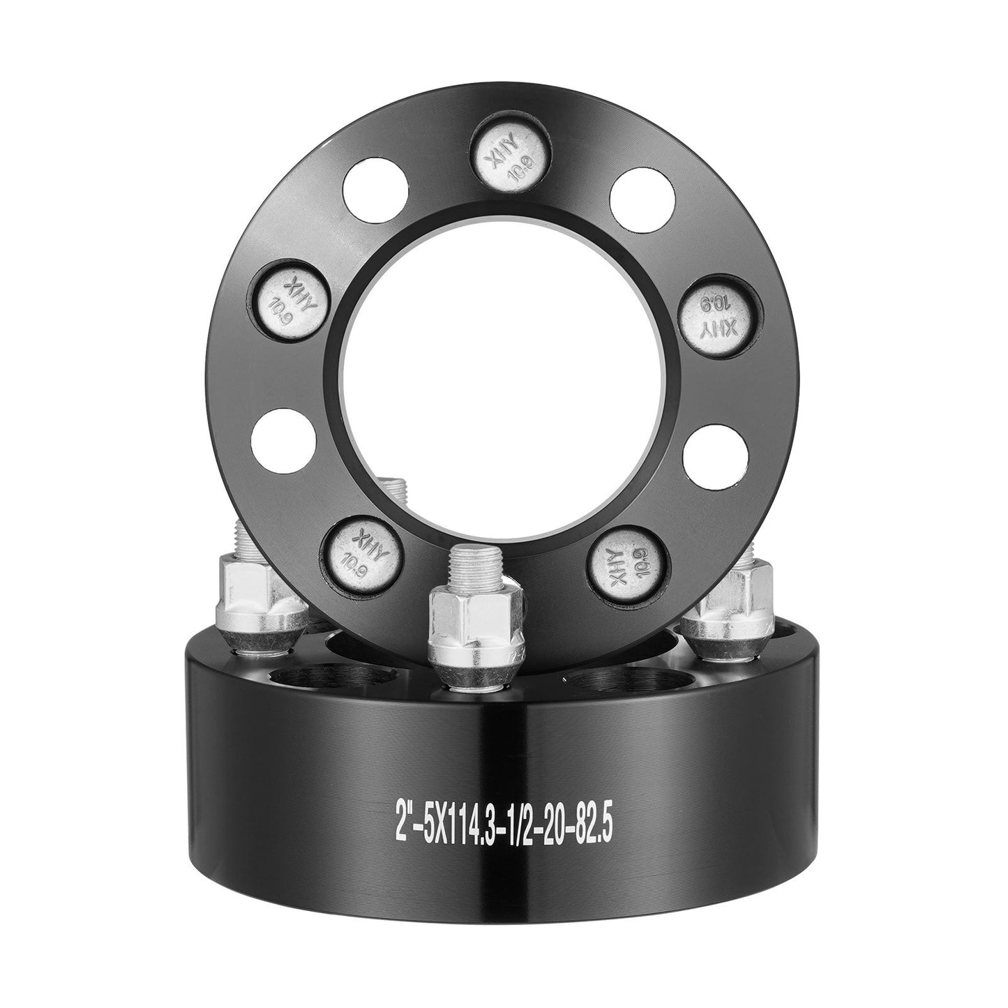 Wheel Spacers, 2" 5"x4.5" Wheel Adapters, 5 Lug Forged Spacer, 82.5 mm Bore Hubcentric 1/2"-20 Studs Spacers, Fit for 1984-2018 Jeep and Ford, 4 PCS Black