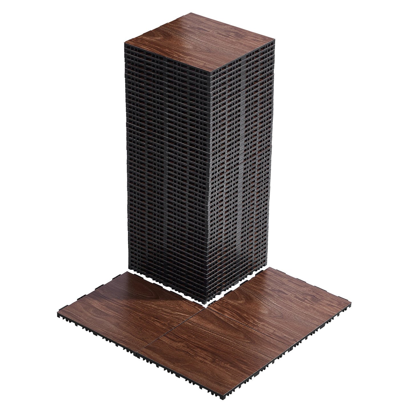 Dance Floor Tiles, 12.4 x 12.4 in 52 Piece Interlocking Dance Flooring, Portable Dance Practice Floor with Cushioned Base  (Oak Wood Grain, 52 sq. ft/Box ) - American Smart
