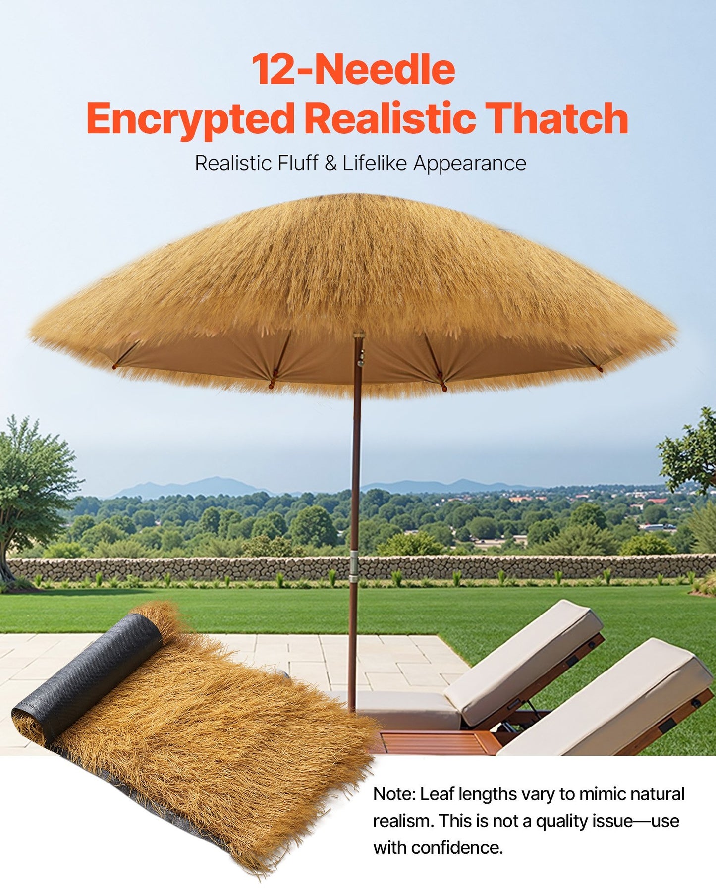 Artificial Thatch Grass Roof, 1.3 x 3.9 ft Tiki Bar Hut Thatch Roofing Roll, Waterproof & Fire-Resistant, Palapa Tiki Roof Mat for Patio Pool Beach Tropical Hawaiian Party Dcor
