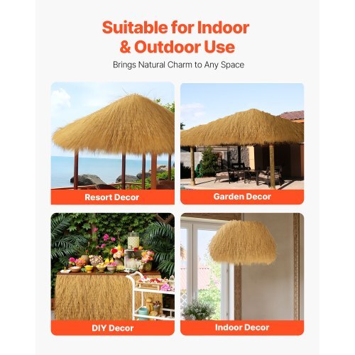 Artificial Thatch Grass Roof, 1.3 x 3.9 ft Tiki Bar Hut Thatch Roofing Roll, Waterproof & Fire-Resistant, Palapa Tiki Roof Mat for Patio Pool Beach Tropical Hawaiian Party Dcor