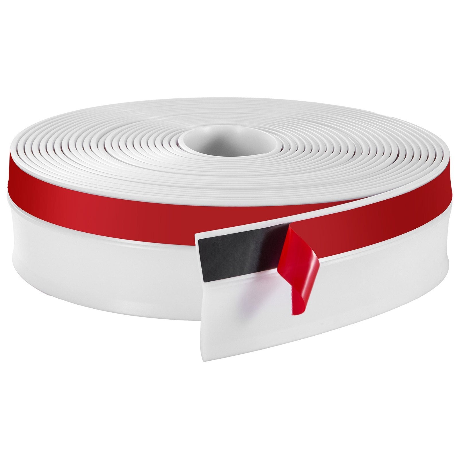 Garage Door Seal Top and Sides Seal Strip, 34 FT Universal Weather Stripping Replacement Soft and Hard Composite, Weatherproofing Garage Door TPE Seals with Adhesive Backed and Screws, White - American Smart