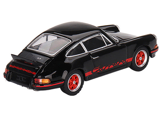 Porsche 911 Carrera RS 2.7 Black with Red Stripes Limited Edition to 4800 pieces Worldwide 1/64 Diecast Model Car by Mini GT-0