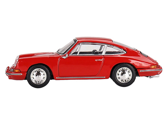 Mini GT 1963 Porsche 901 Signal Red 1/64 diecast model car, limited edition with detailed Porsche model features.