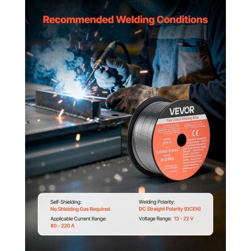 Flux Core MIG Welding Wire, E71T-11 0.035-inch 1 LBS, Gasless Mild Steel Welding Wire with Low Spatter for All Position Arc Welding, Self-Shielded for Outdoor Use (Pack of 3 Rolls) - American Smart