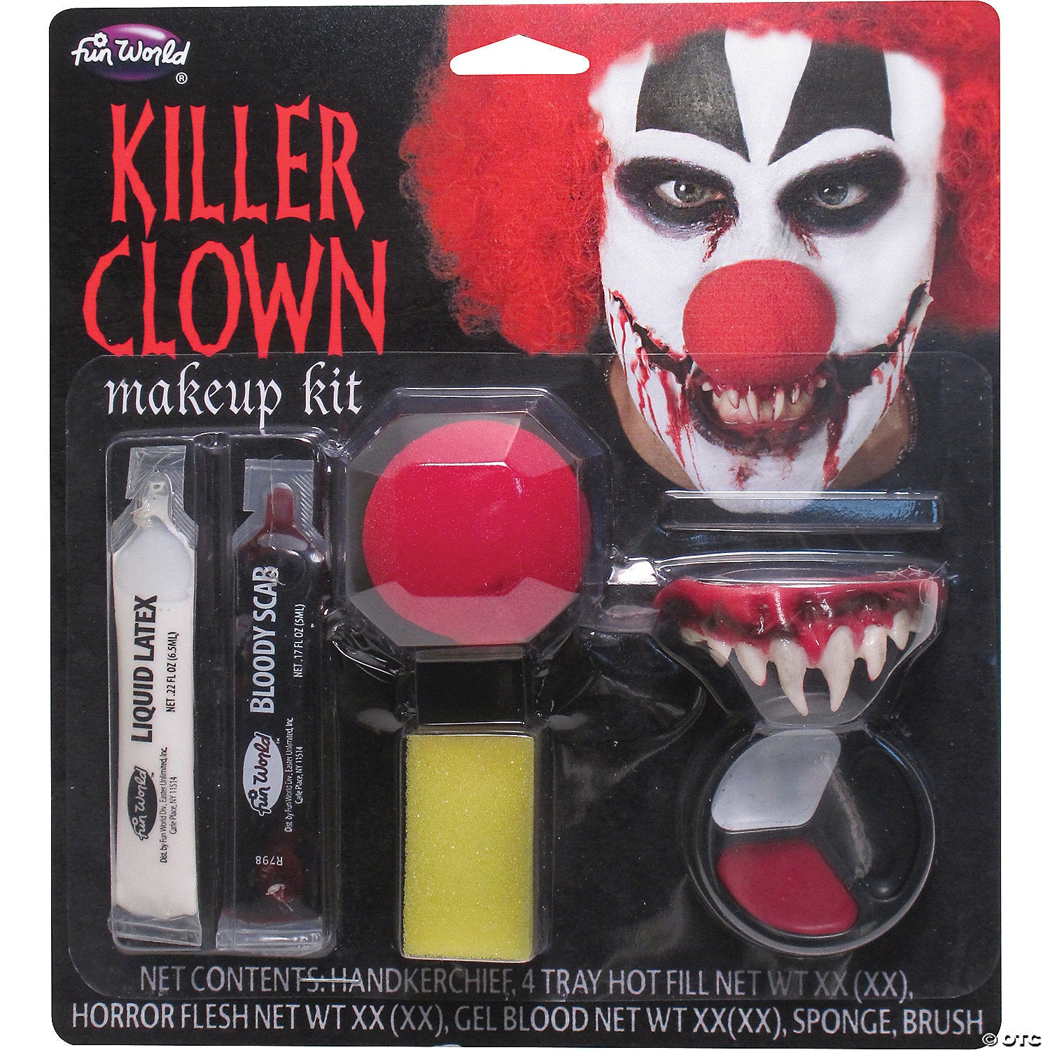 Morris Killer Clown face mask with realistic clown makeup design for costumes and Halloween events.