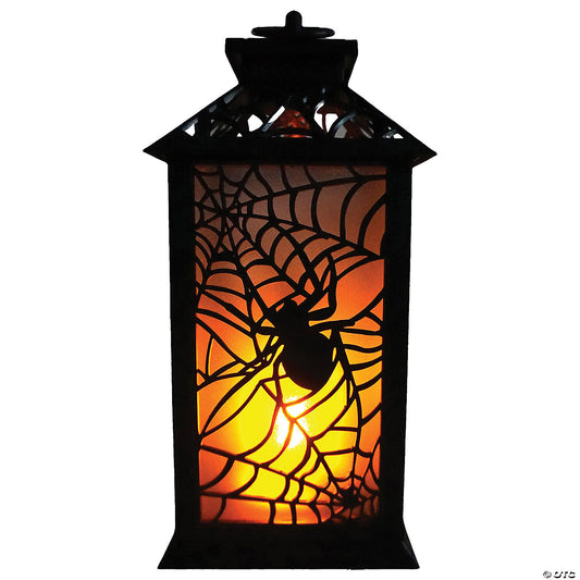 Morris flaming plastic lantern mask, 11.5 inches tall, with bright orange and red flames design and detailed eye and mouth features.