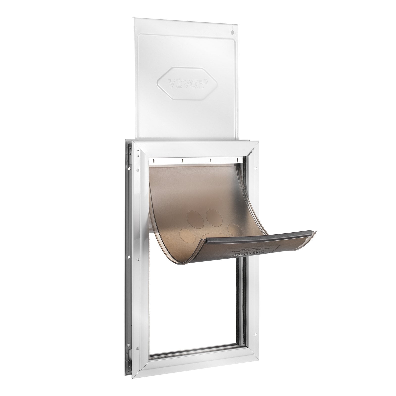 Pet Door, 16.65" x 27.44" Aluminum Frame with Lock and Flap System, Weatherproof Doggy Door, Easy to Install in Interior or Exterior Doors, Pet Door Suitable for Cat Doggie Kitties (White-XL) - American Smart