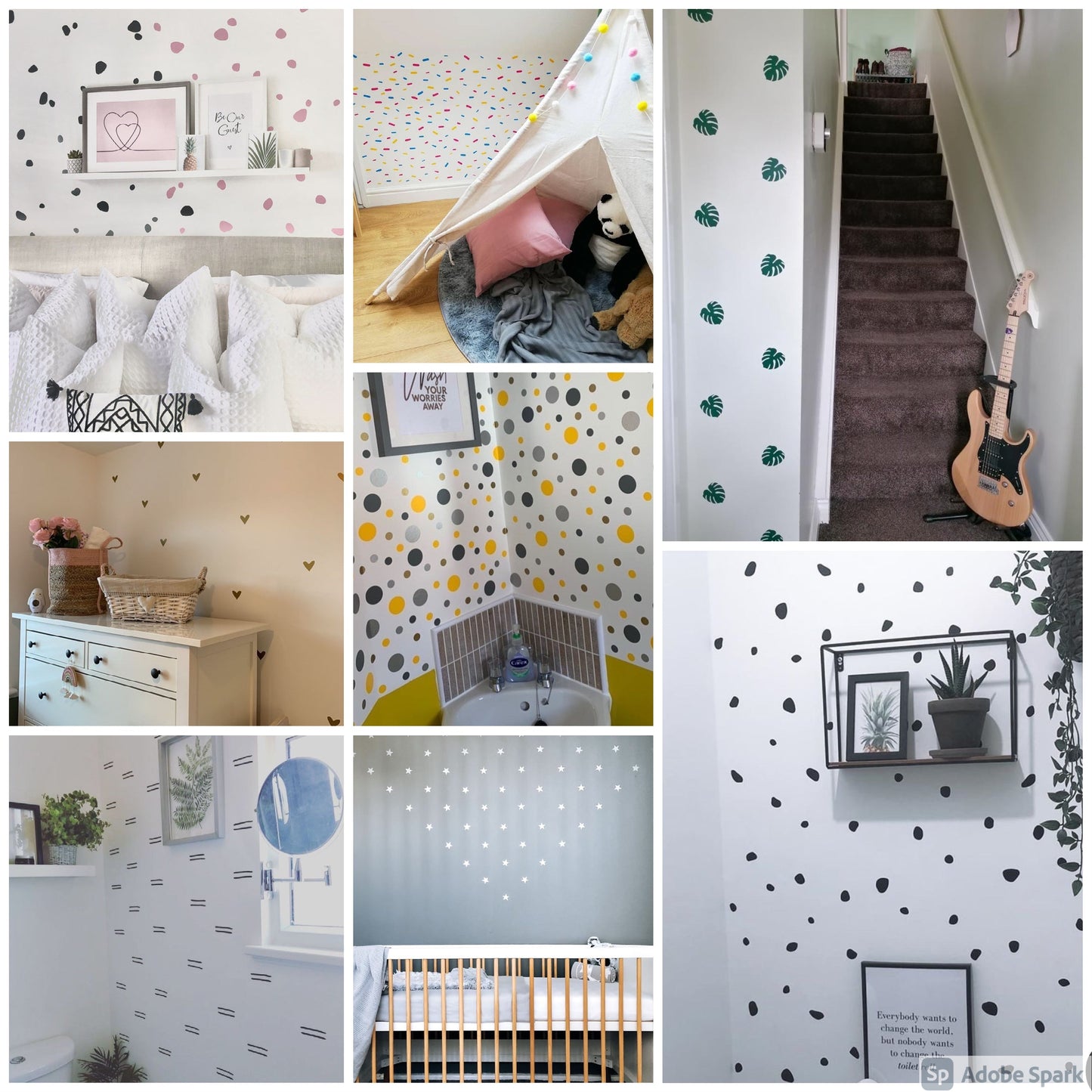 Assorted Shapes Personalised Wall Stickers Bedroom Kids Nursery Dressing Room Home Decor Murals-0