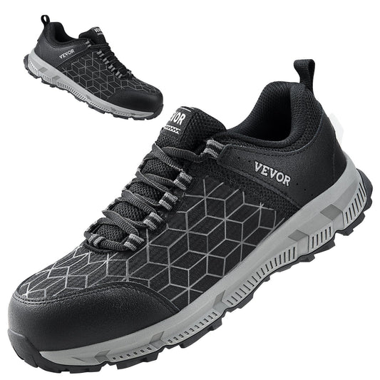 Steel Toe Shoes for Men, US Size 9, Mens Cushion Sport Safety Toe Athletic Work Shoe, Indestructible Safety Sneakers Lightweight,Breathable Industry Construction Work Shoes, Black