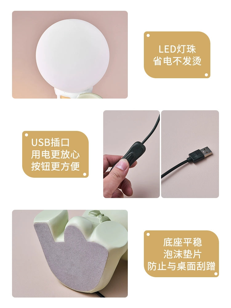 Cute Creative Bear Small Night Lamp Decoration Internet Celebrity Bedroom Bedside Children's Room Table Lamp Birthday Gift Girl Practical