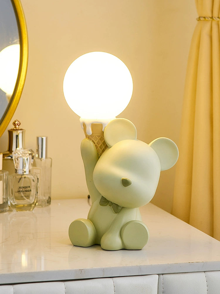 Cute Creative Bear Small Night Lamp Decoration Internet Celebrity Bedroom Bedside Children's Room Table Lamp Birthday Gift Girl Practical