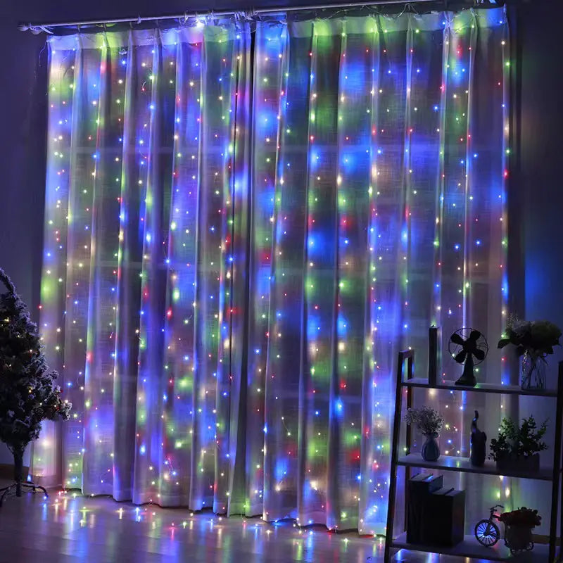 3x3m USB LED Copper Wire Curtain String Light