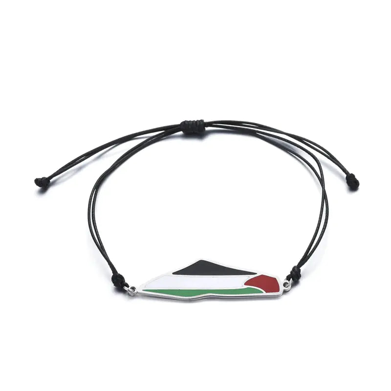 Epoxy Stainless Steel Palestinian Flag Map Strap