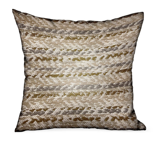 Antique Zane Brown Dobby Luxury Outdoor/Indoor Throw Pillow-0