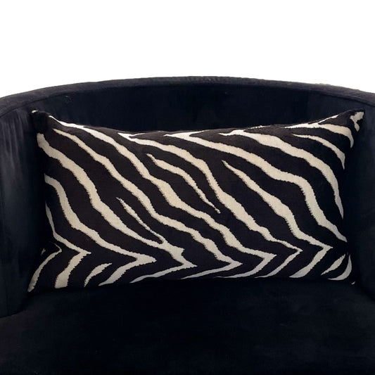 Raven Palm Black Geometric Luxury Outdoor/Indoor Throw Pillow-0