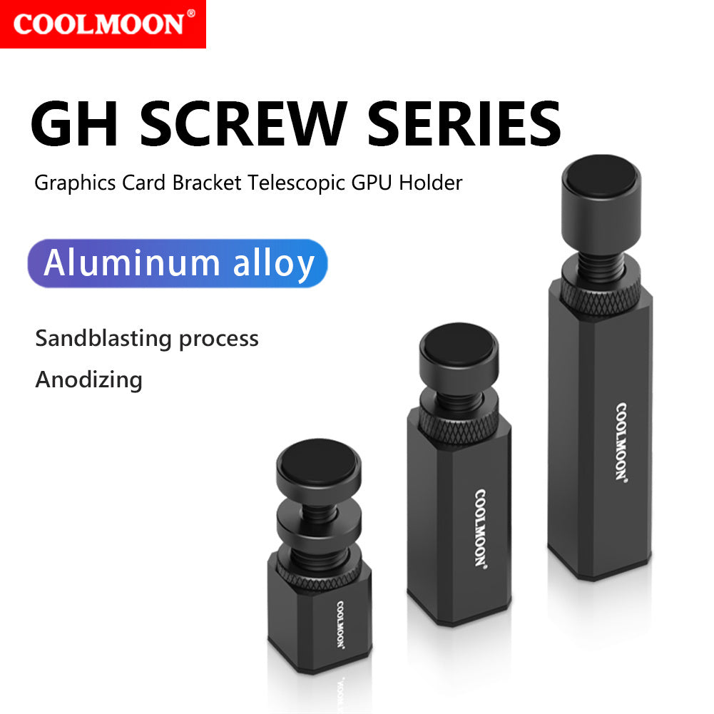 GPU Vertical Mount Aluminum Alloy GPU Stand Telescopic Screw Design Bracket Accessories Adjustable Height Graphics Card Brackets Holder Vertical Graphics Video Card Bracket GH-120 silver