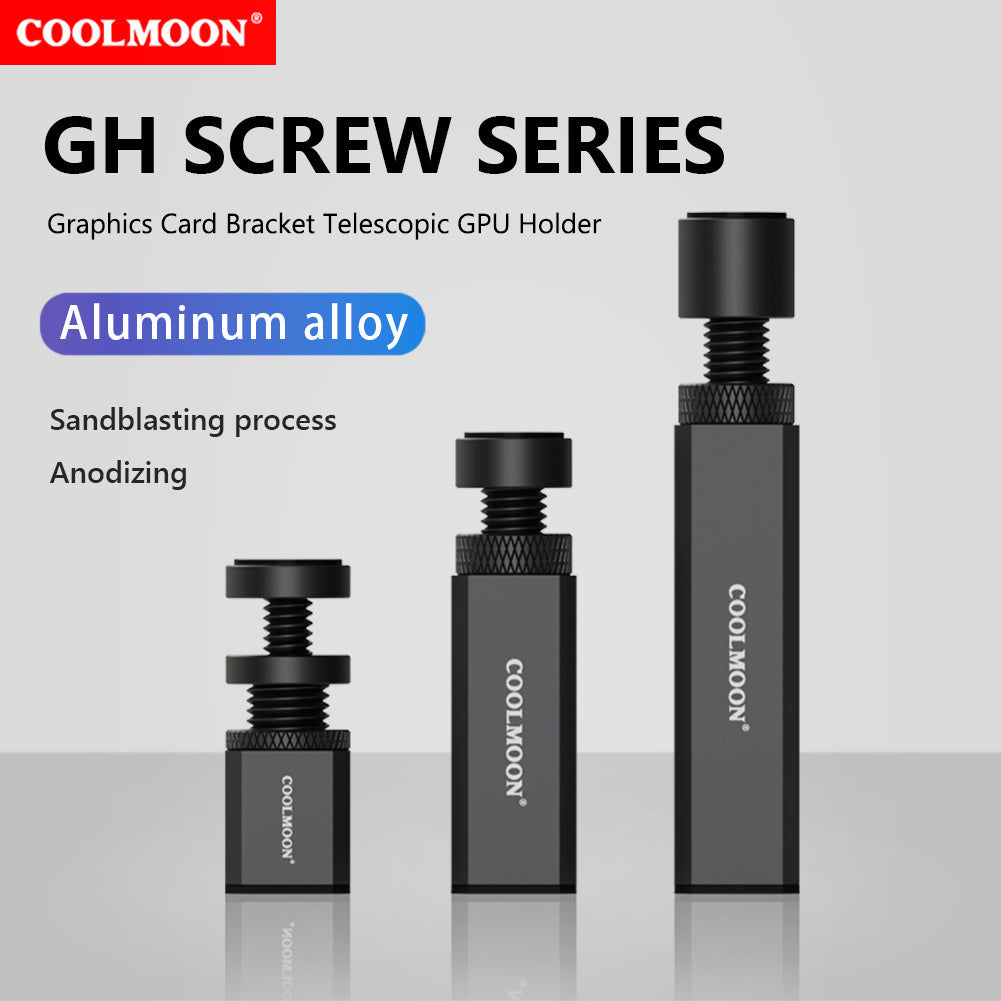 GPU Vertical Mount Aluminum Alloy GPU Stand Telescopic Screw Design Bracket Accessories Adjustable Height Graphics Card Brackets Holder Vertical Graphics Video Card Bracket GH-120 silver