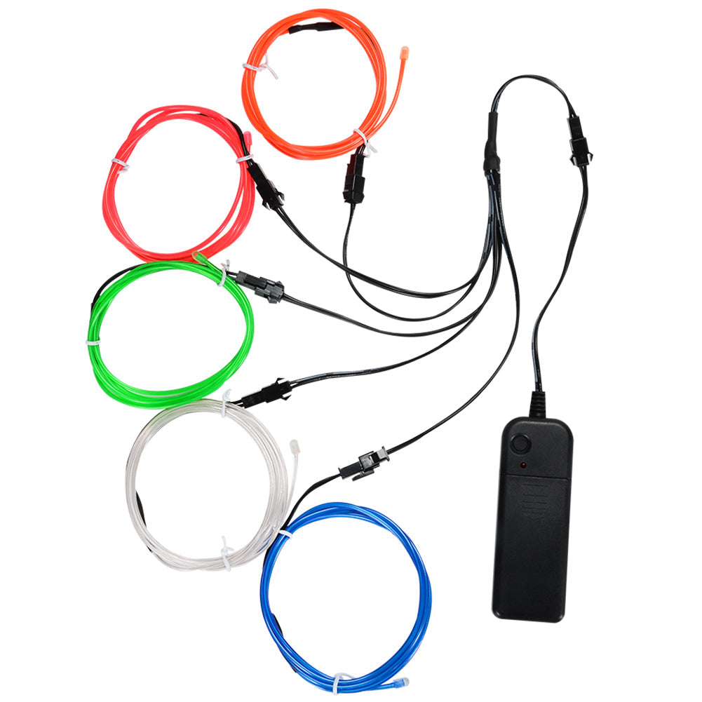 EL Wire Bright Colorful Neon Light Flexible Portable Party Light Battery Powered Electroluminescent Wire for Christmas Party
