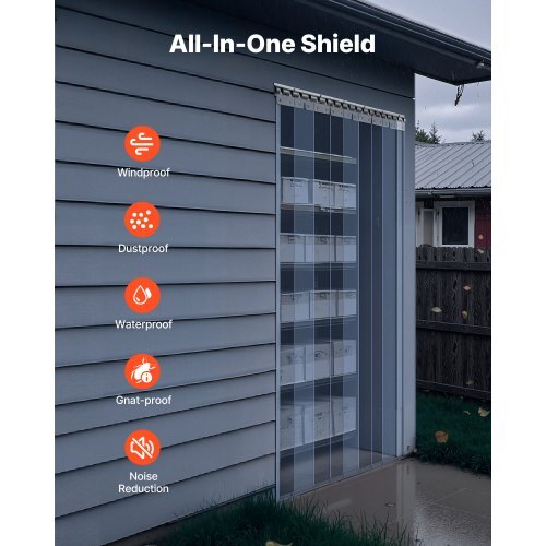 Clear PVC Strip Curtain, 84 in Height x 48 in Width x 0.08 in Thickness, 8 PCS Walk in Freezer Cooler Curtain Strips, Thermal Insulating Plastic Door Strips for Warehouse, Freezer, Garage Doors - American Smart