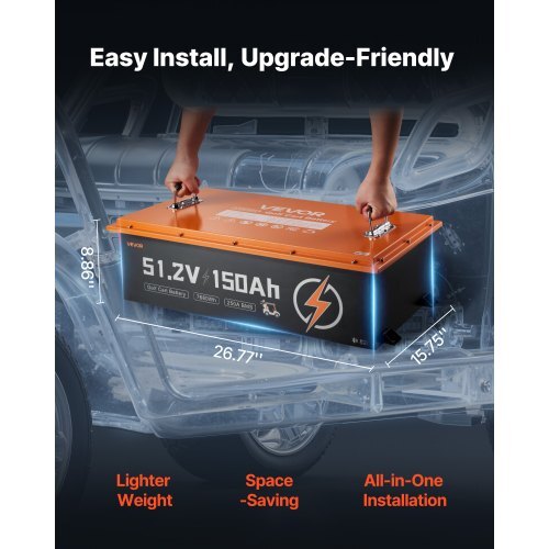 48V (51.2V) 150AH Lithium Golf Cart Battery, with 20A Charger, Lifepo4 Battery Kit, Built-in 250A BMS, with Bluetooth & Touch Monitor, 2C Discharge, 4000 Cycles, for Golf Carts, Trolling Motors - American Smart