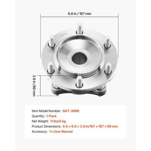 Front Wheel Bearing & Hub Assembly Fit for 2021 Toyota 4Runner Base Limited Nightshade Sport Utility Tacoma Edicion Especial Crew Cab Pickup 4-Door 4WD OEM 515201, Wheel Bearing Hub Assembly Set - American Smart