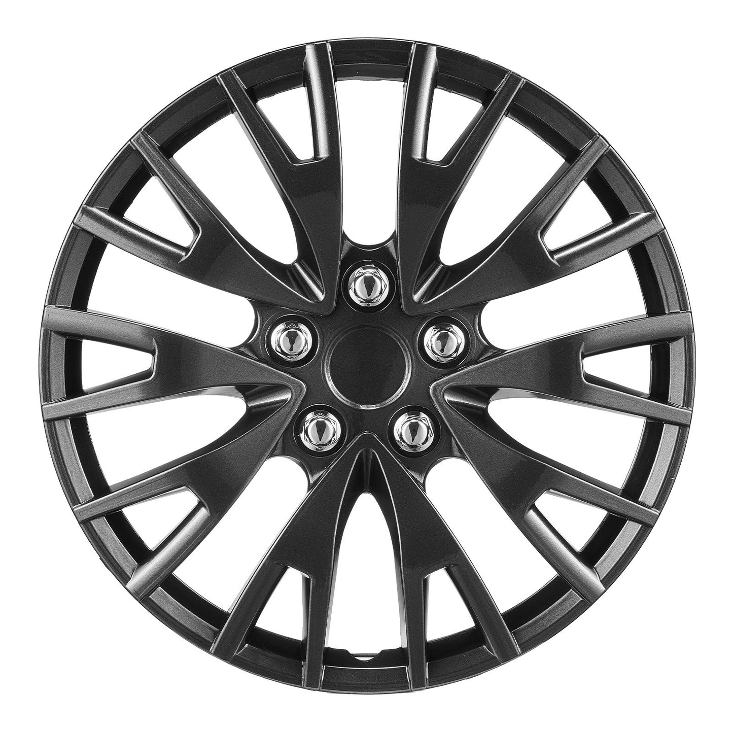 Wheel Rim Cover Hubcaps, 16 in Diameter, Sturdy & Durable Scratch-Resistant Hubcap with Snap & Valve Nozzle Hole, ABS & PC Hubcap with High Rigidity & Less Wind Drag, Fits for All Weather Use