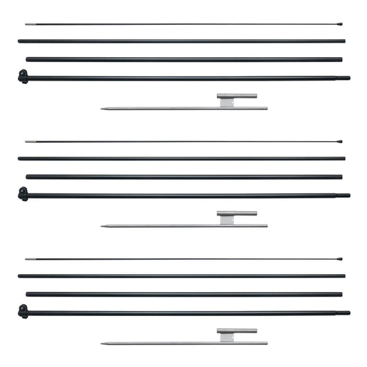 Feather Flag Pole Kit, 3 Packs Swooper Flag Pole 16.3 ft, Sign Flag Poles for Business Advertising Flags Outdoor, with Ground Stakes and A Carrying Bag (Flag Not Included) - American Smart