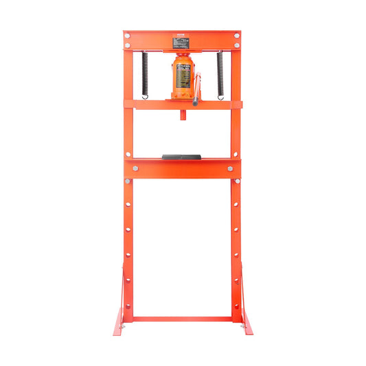 Hydraulic Shop Press, 20 T H-Frame Shop Press with Press Plate & Triangular Support, Stable Garage Floor Adjustable Hydraulic Press with Relief Valve, Fit for Bending, Straightening & Stamping