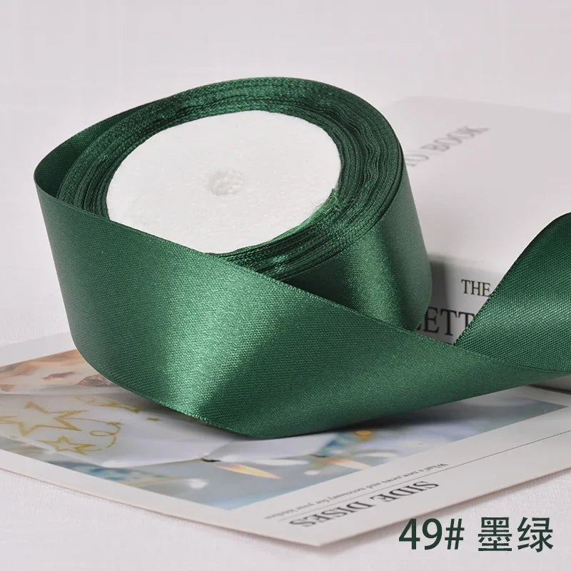 6-10-12-15-20-25-40mm Satin Ribbons for Wedding Birthday Party Gift Wrapping Tape Christmas Halloween DIY Crafts Handmade Ribbon