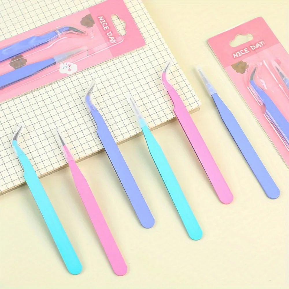 3 Piece Pastel Cardmaking Tweezers Set, Multi-Functional DIY Scrapbooking Tools for Stickers, Embellishments, Craft Projects
