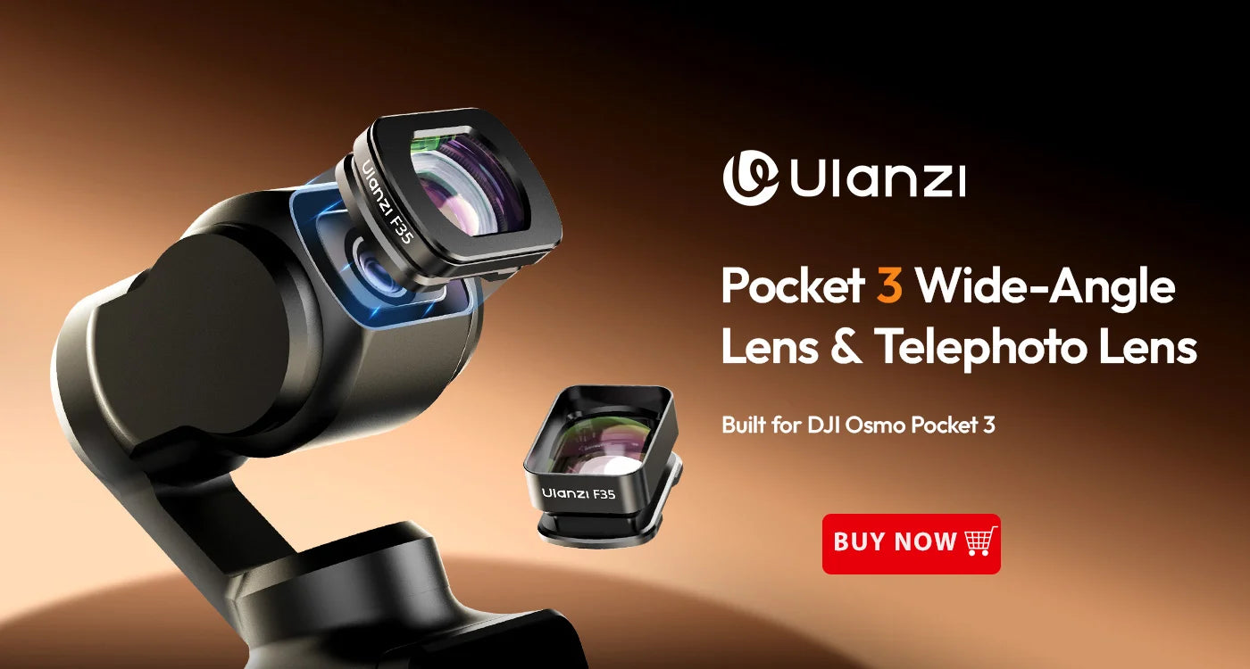 Ulanzi PK-06 Quick Release Expansion Adapter for DJI Osmo Pocket 3 Light Tripod Mount with Cold Shoe 1/4" Screw Accessories Kit