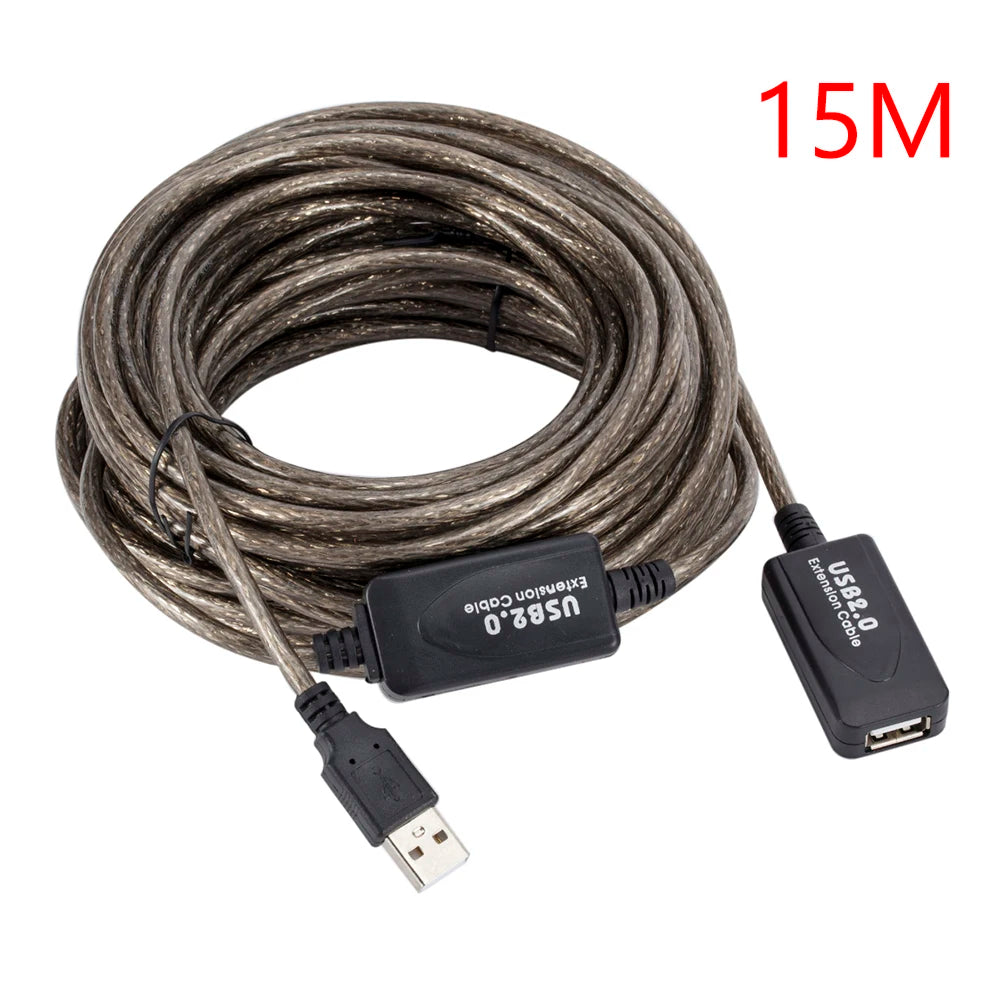 5/10/15/20m USB 2.0 Extension Cable High Speed Male To Female Active Repeater Wireless Network Card Extension Cord USB Adapter