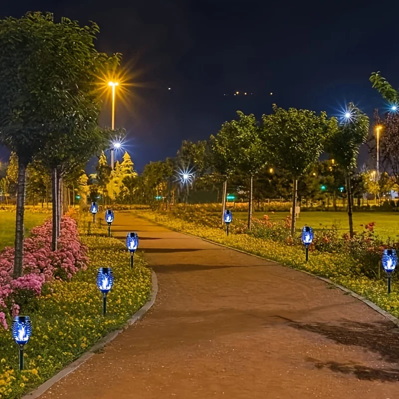 12LED Solar Flame Halloween Exclusive Torch Light Flickering Lamp Waterproof Garden Decoration Outdoor Lawn Path Yard Floor Lamp
