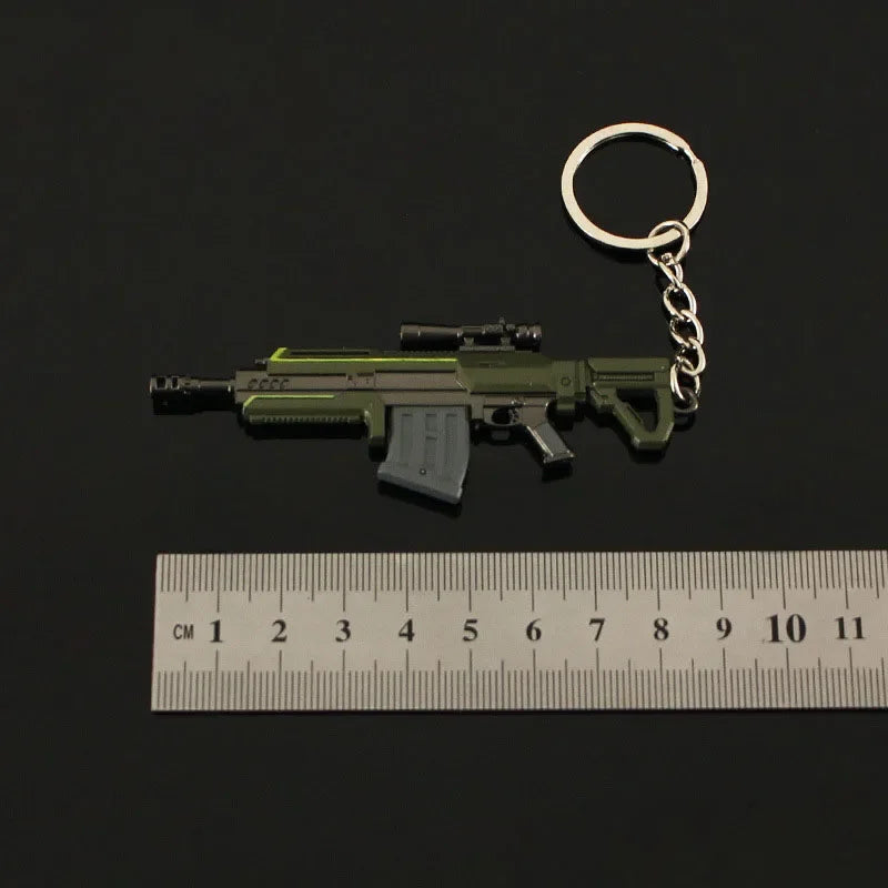 Helldiver 2 Guns Series 9cm Mini R-36 Gun Keychains Alloy Model Pocket Weapon Accessories Bag Key Ring Metal Toys Gifts Boys