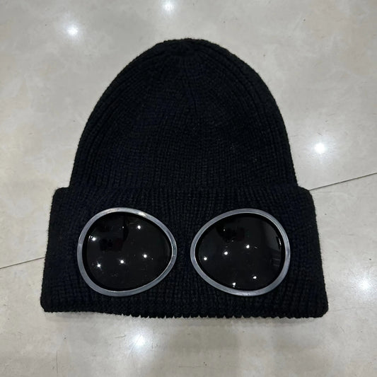 Stretchy Winter Hat Glasses Knitted Hat Windproof Winter Beanie Elastic Soft Warm Anti-slip Ear Protection Unisex Casual Hat