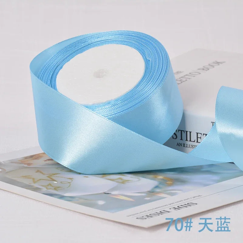 6-10-12-15-20-25-40mm Satin Ribbons for Wedding Birthday Party Gift Wrapping Tape Christmas Halloween DIY Crafts Handmade Ribbon