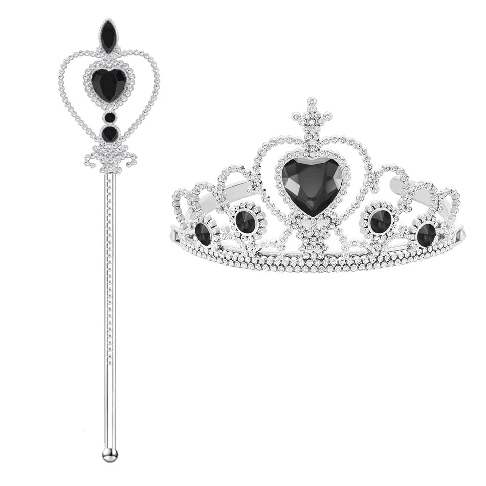 Maleficent Neck Dress Girls Halloween Theme Cosplay Costume Handmade Woven Tulle Dress Evil Role Playing Outfits Luxury Gown