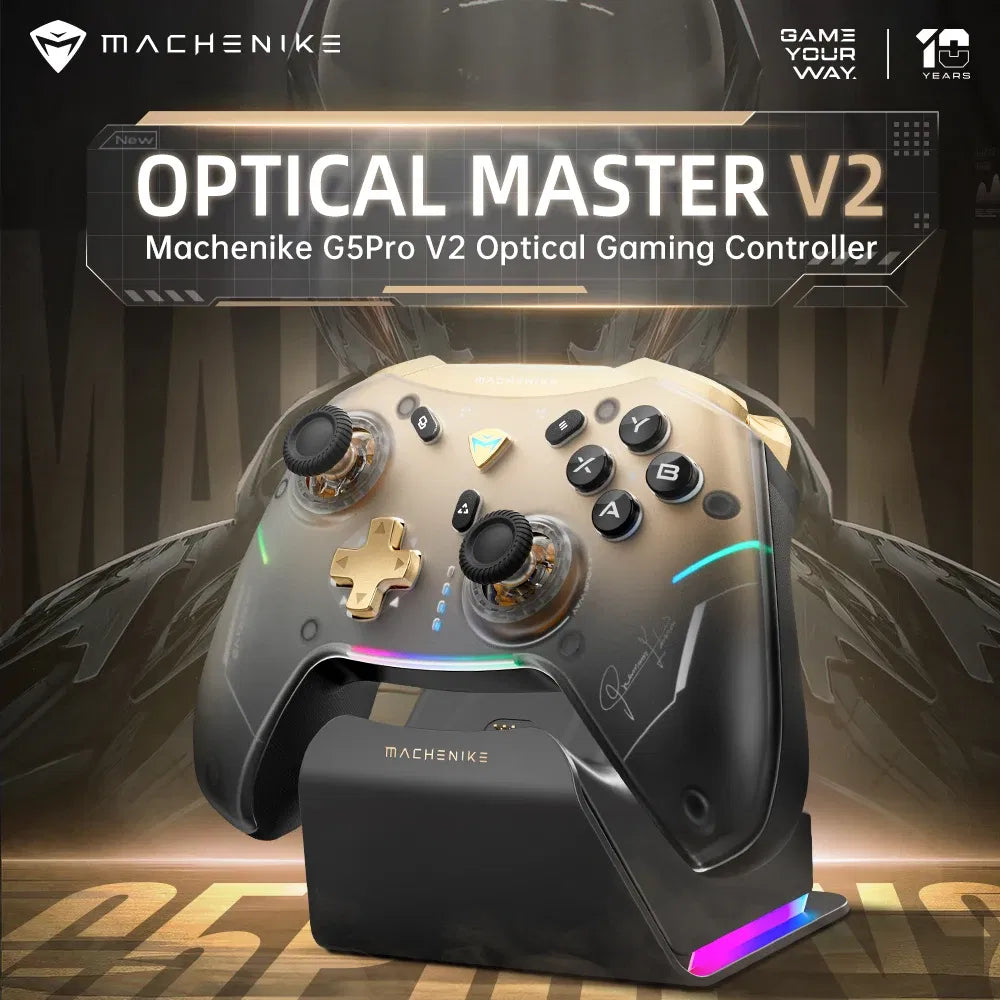 Color: black - MACHENIKE G5Pro V2 Ultimate Gaming Controller Optical Trigger ABXY Button Hot-Swappable Joystick 4K Resolution For Switch PC