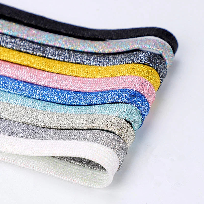 Colorful Flat Shoe laces Fashion Glitter Shoelaces for Athletic Running Sneakers Shoes Boot 1 CM Width Shoelace Strings 20 Color