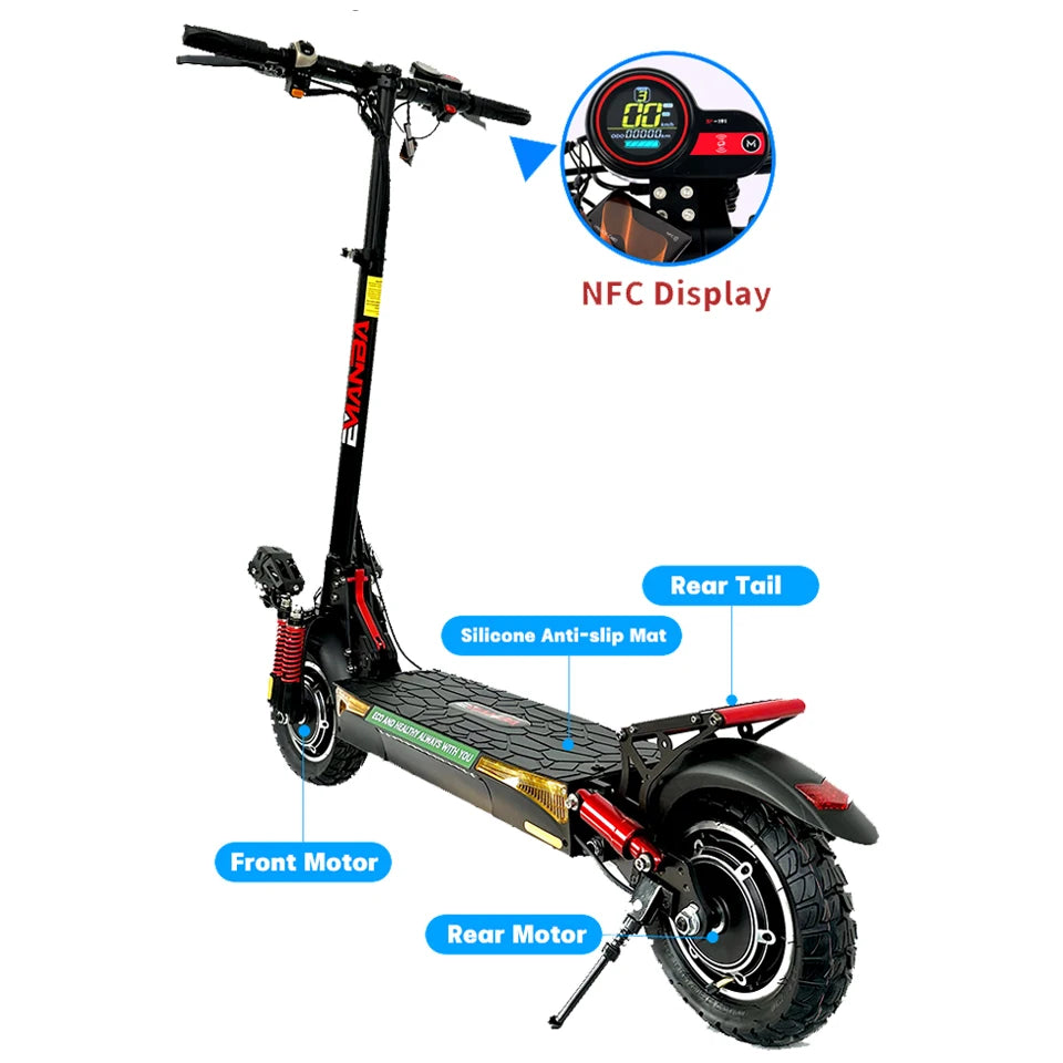 1600W Dual Motor Adult Off-Road Electric Scooter 48V Battery 60KM Range 150kg Max Load 3-7 Day Delivery EU USA Stock