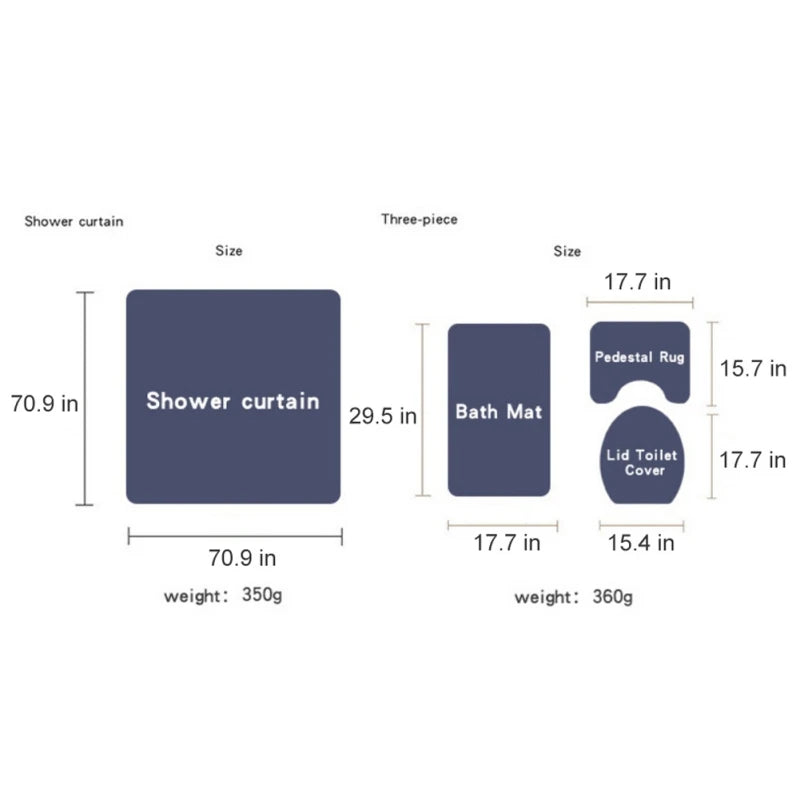 4PCS Bathroom Shower Curtain Set Christmas Snowman Santa Claus Printed Waterproof Shower Curtain Toilet Cover Mat Non Slip Rugs