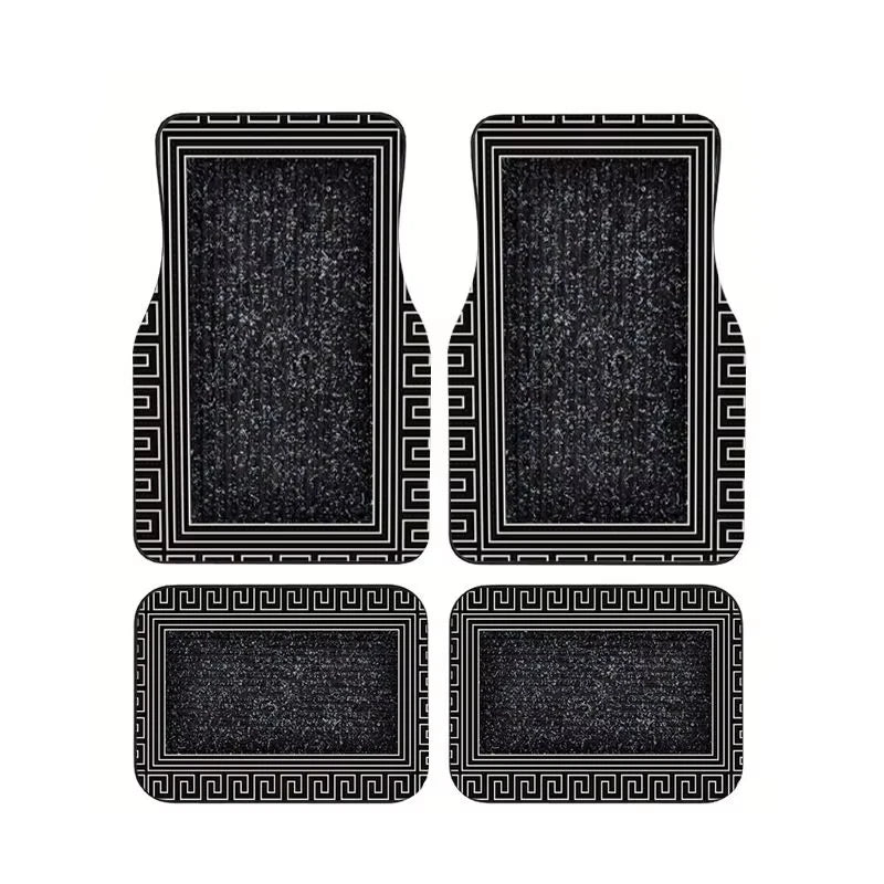 Red Bohemian Paisley Print Car Floor Mats 4Pcs Universal Anti-Slip Auto Carpet Interior Accessories For Women Girls Sedan SUV