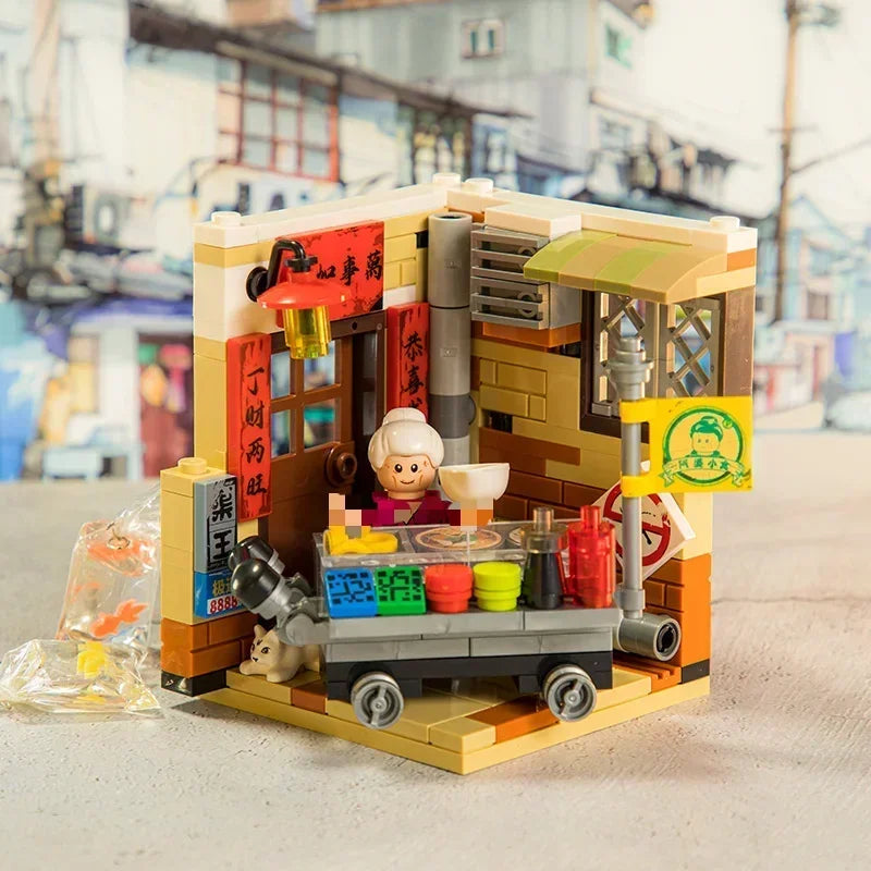 Scene Building Blocks Mini Small Particles Surfing Adventure Exploration Series Model Ornaments Splicing Toys Halloween Gift