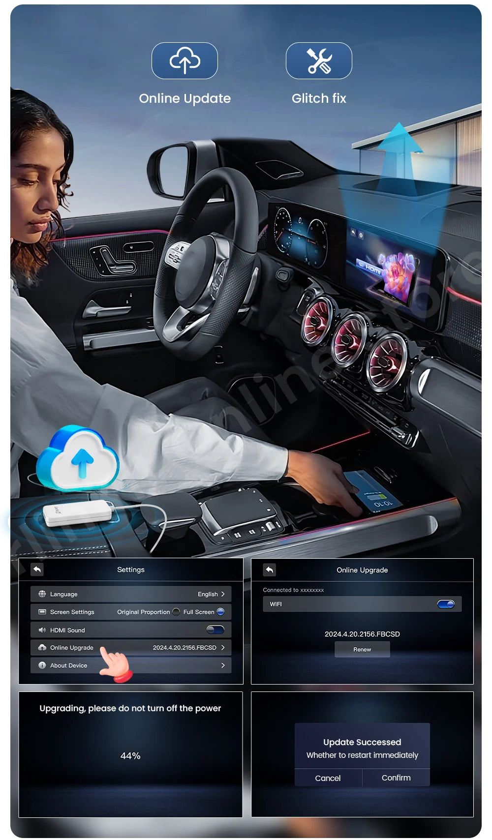 Carlinkit HD2CP Carplay to HDMI Adapter Work for Wired Carplay Xbox Switch Tv Stick Laptop Screen Mirroring Adapter Tv Box