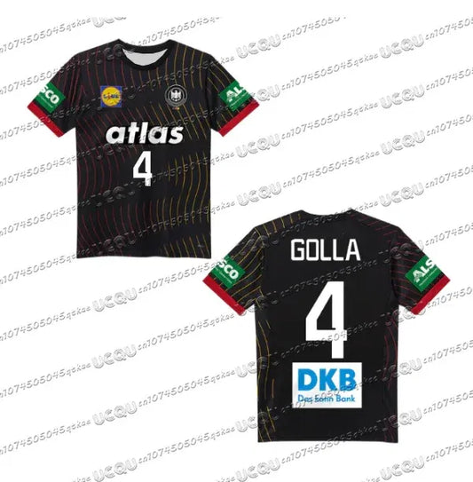 Color: Khaki, Size: XXL - 2025 German New Dhb Handball Jersey T-Shirt Quick Drying Breathable Sportswear Short Sleeved Men&kids Outdoor Fitness Casual Top
