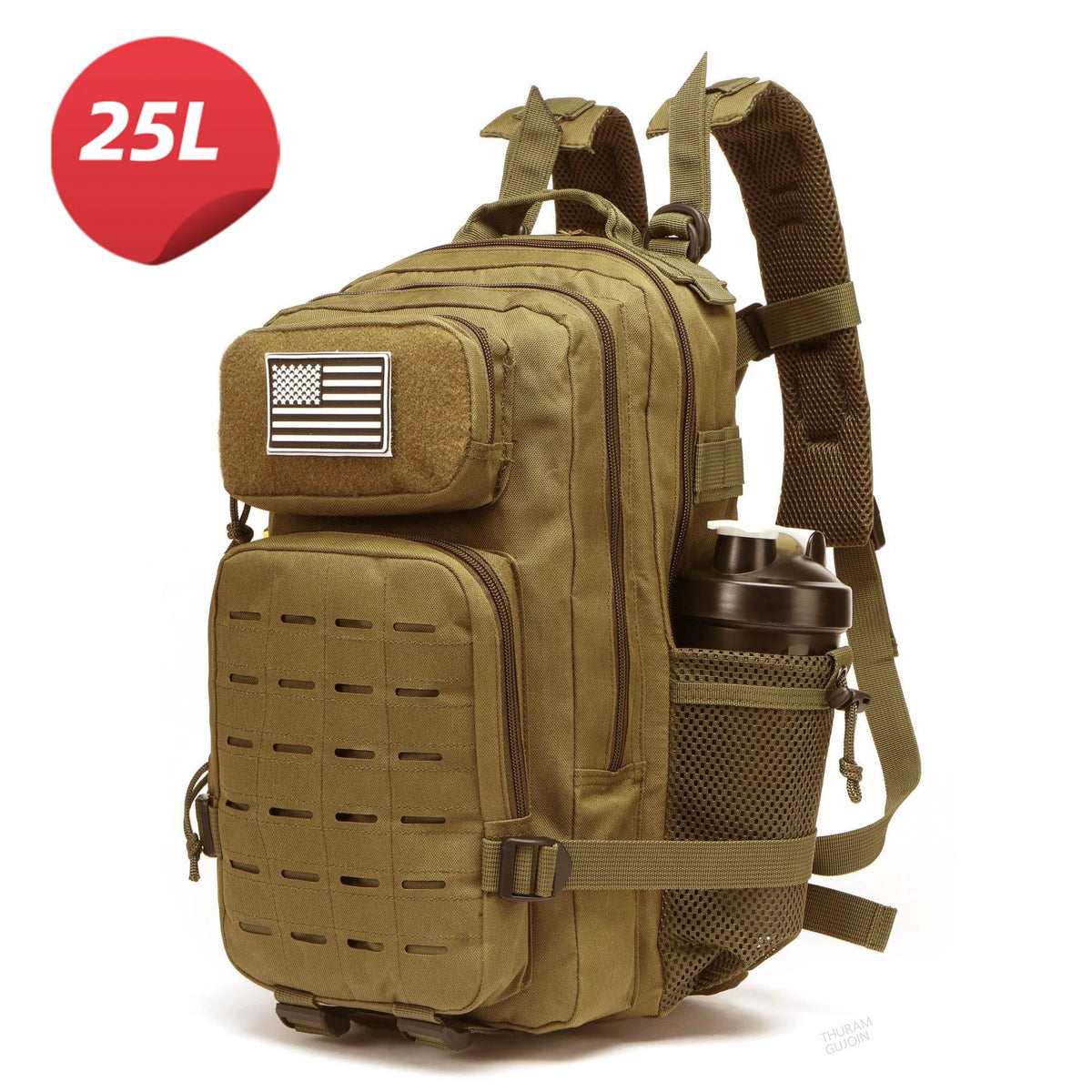 25L/50L Tactical Backpack Bag Hunting MOLLE Backpack GYM For Men EDC Outdoor Hiking Rucksack Witch 2 Bottle Holders