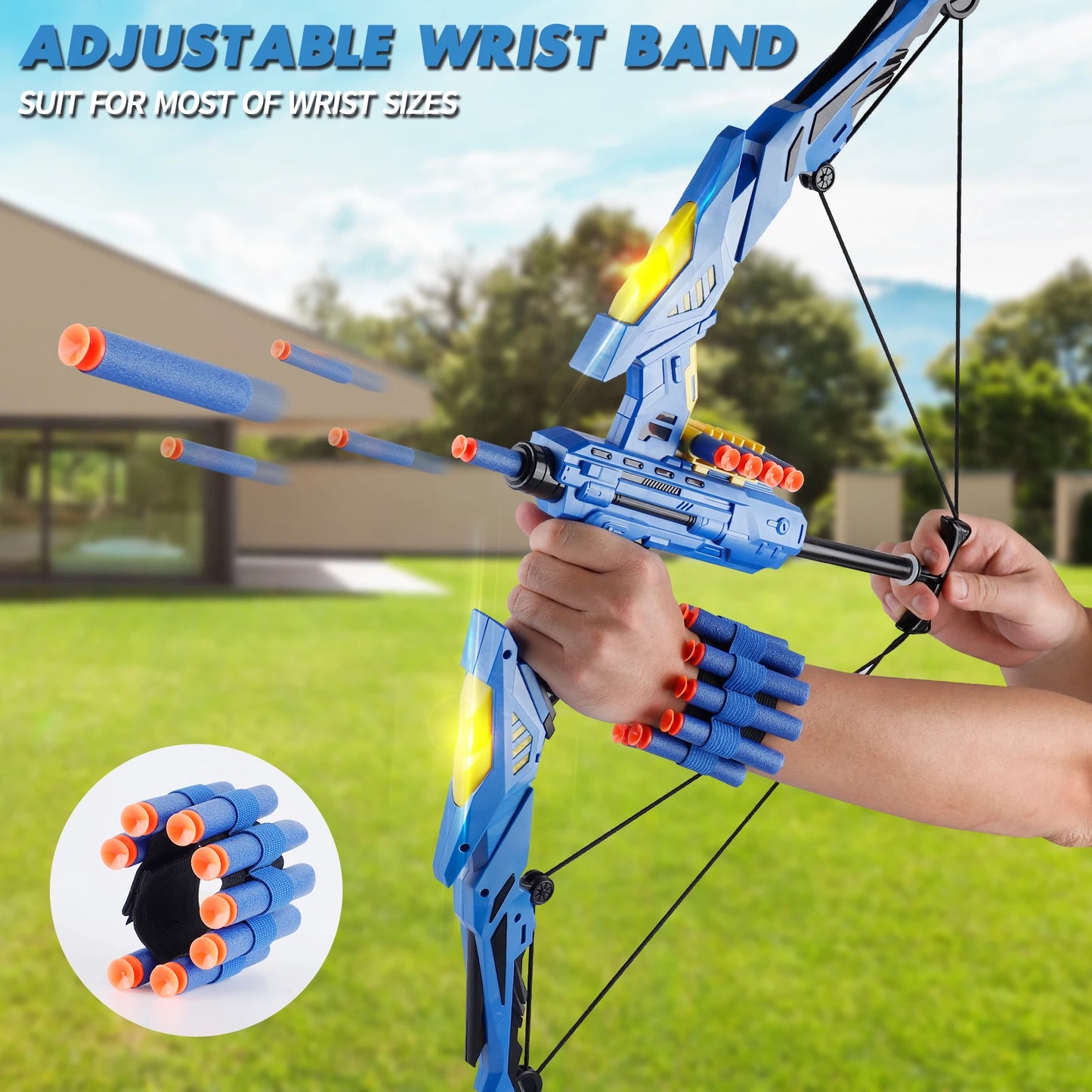 Kids Soft Dart Archery Toy Set with LED Lights,Indoor Outdoor Sports Gift for Boys and Girls,Halloween/Christmas/Thanksgiving