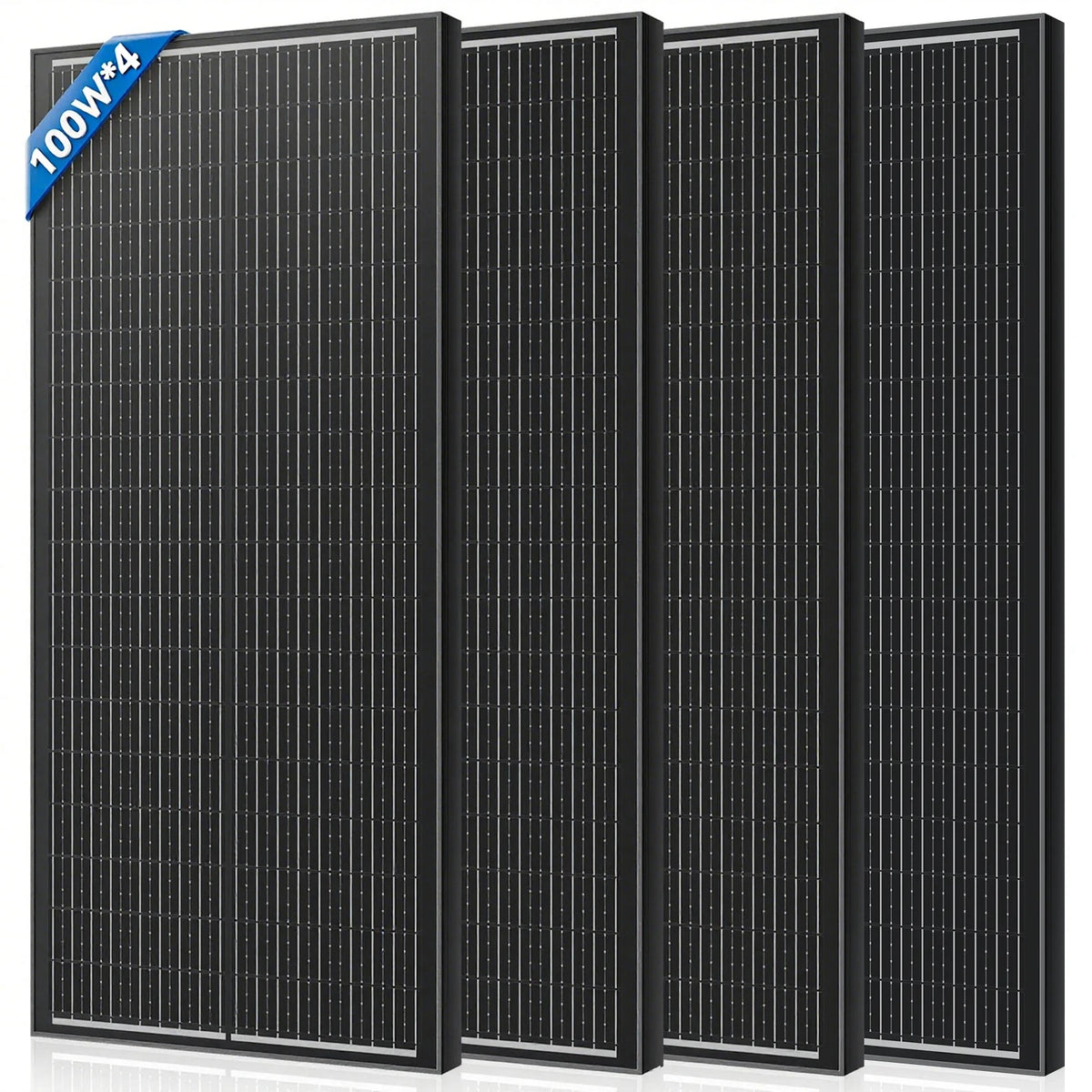 Rvpozwer 400W/200W/100W N-Type 18BB Solar Panel 25% High Efficiency Mono Solar Module Portable Waterproof Ideal for RV Marine Yacht Caravan Camping Off Grid Power Supply