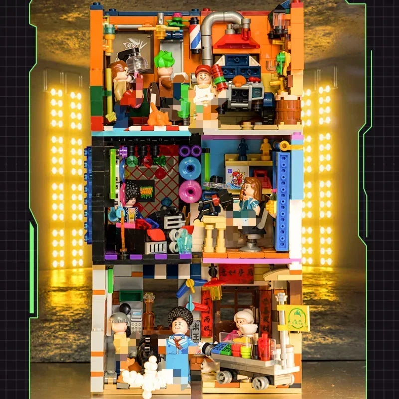 Scene Building Blocks Mini Small Particles Surfing Adventure Exploration Series Model Ornaments Splicing Toys Halloween Gift