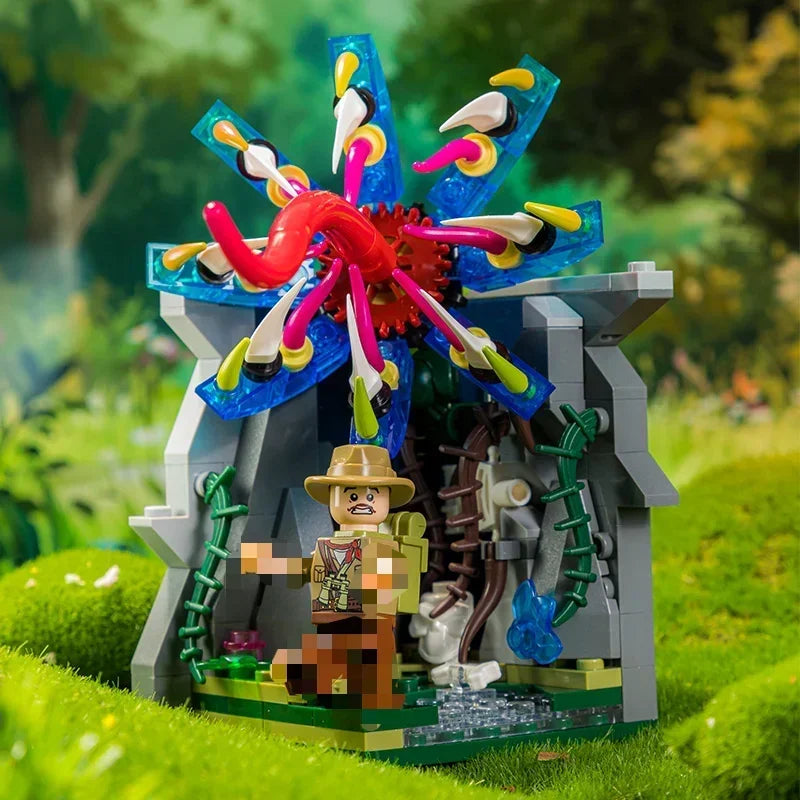 Scene Building Blocks Mini Small Particles Surfing Adventure Exploration Series Model Ornaments Splicing Toys Halloween Gift